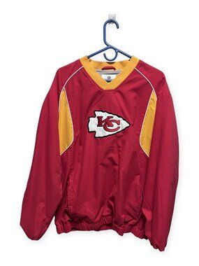 Kansas City Chiefs NFL Team Apparel V-Neck Pullover Windbreaker Men's Large